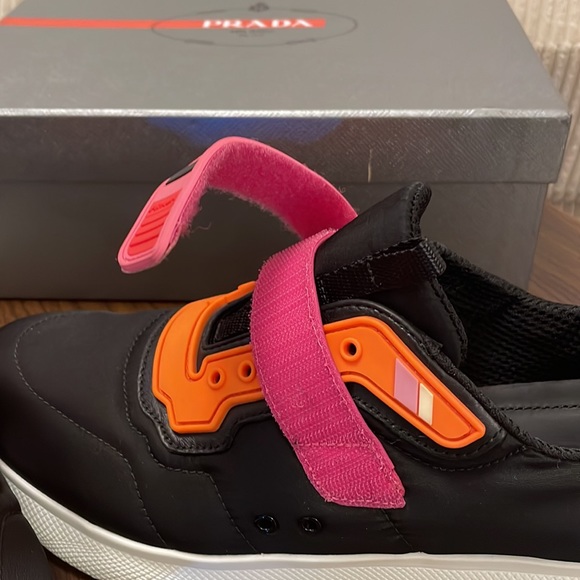 Prada Calzature Donna *3E6322 Nero Orange - *NYLON 2* size 40 - Picture 17 of 17